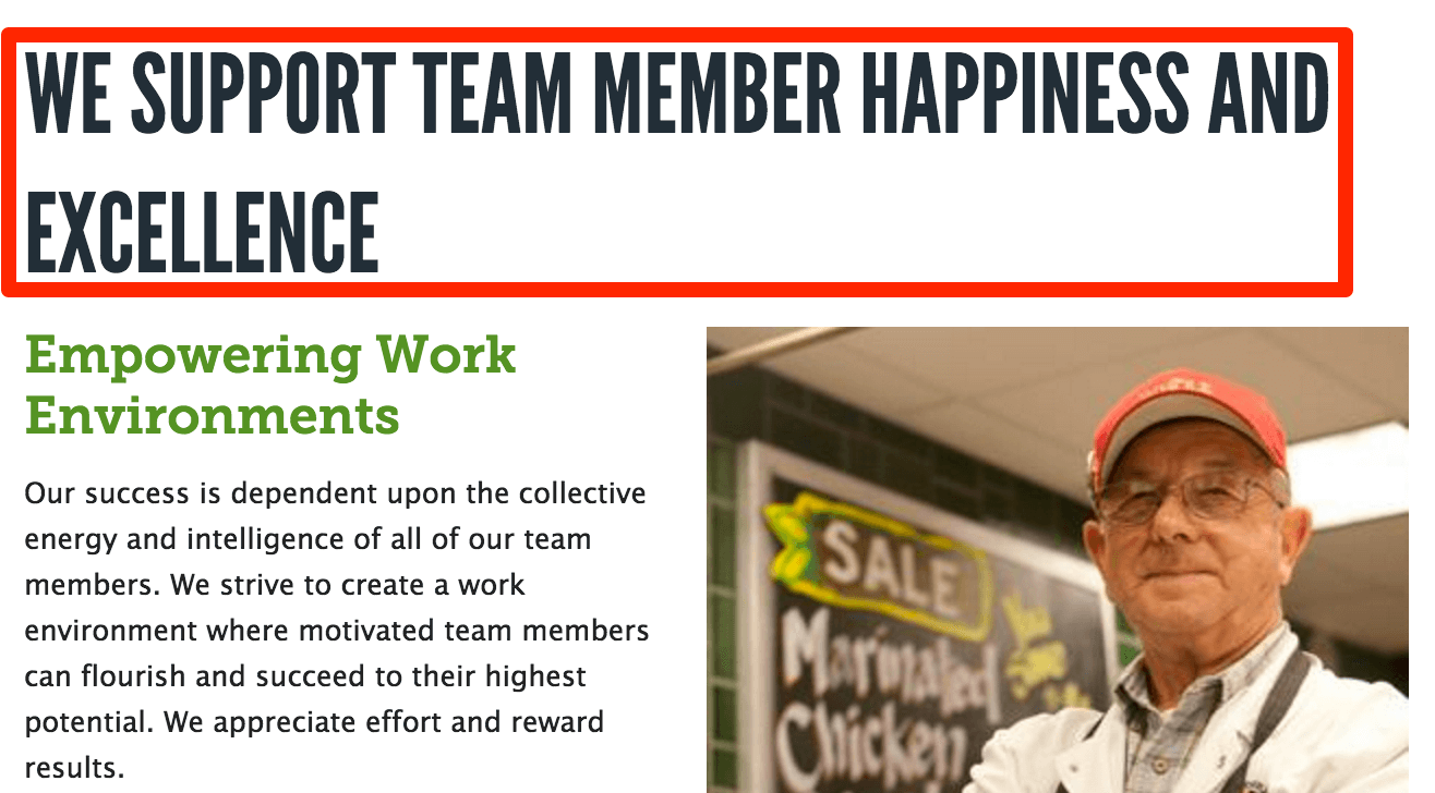 whole foods support employees happiness excellence