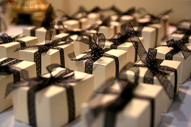 gifts wrapped on a table