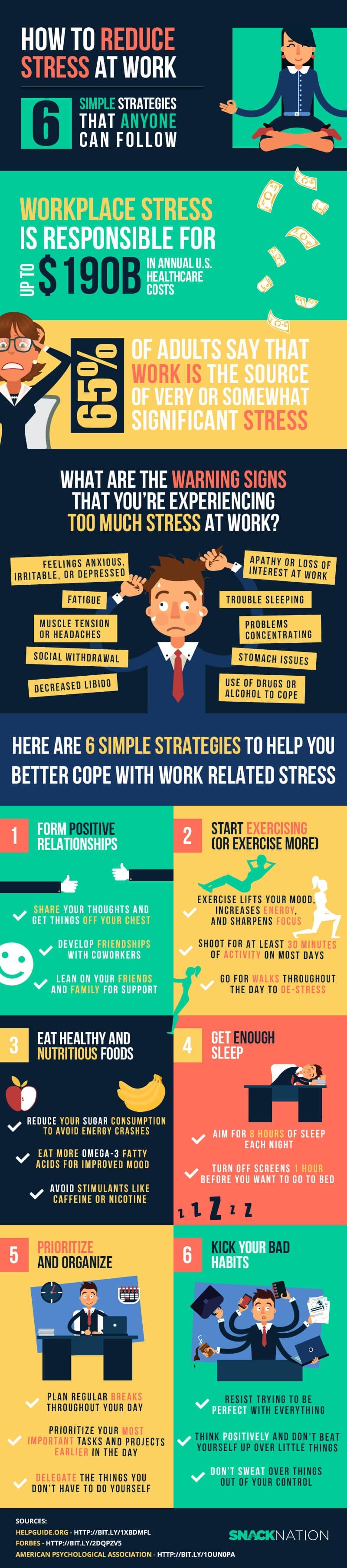 how to reduce stress at work infographic